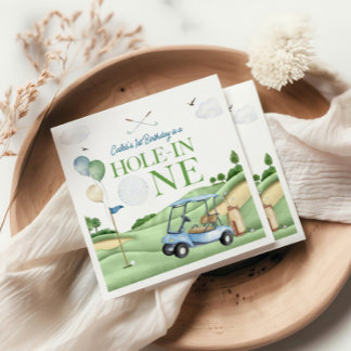 Hole In One Boy Golf First Birthday Par-Tee Serviette