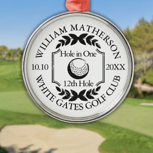 Hole in One Classic personalisierter Golf Ornament Aus Metall