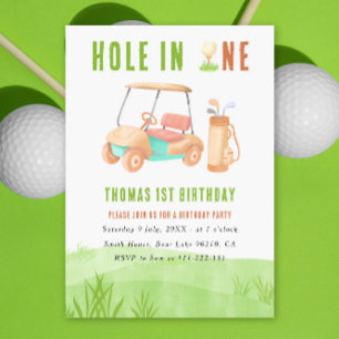 Hole In One Erste Geburtstagsfeier Einladung