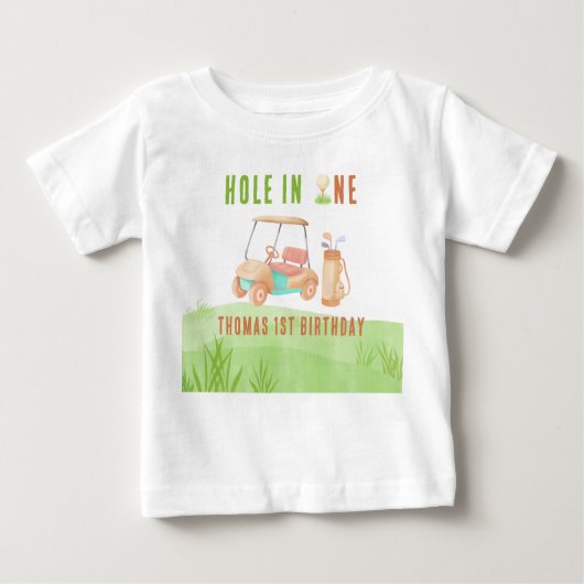 Hole In One First Birthday Party Baby T-shirt (Vorderseite)