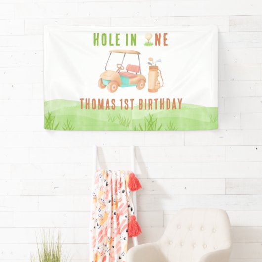 Hole In One First Birthday Party Banner (Insitu)