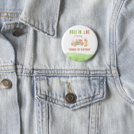 Hole In One First Birthday Party Button (Beispiel)