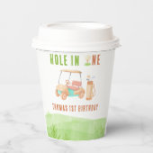 Hole In One First Birthday Party Pappbecher (Vorderseite)