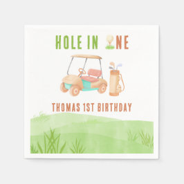 Hole In One First Birthday Party Serviette