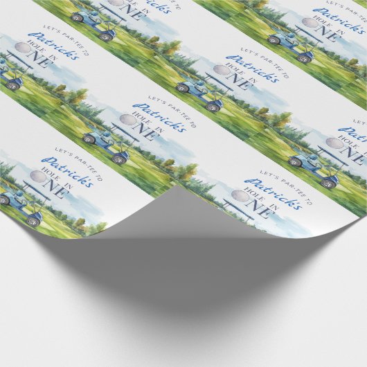 Hole In One Golf 1. Geburtstag Geschenkpapier (Ecke)