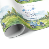 Hole In One Golf 1. Geburtstag Geschenkpapier (Rolleneckpunkt)