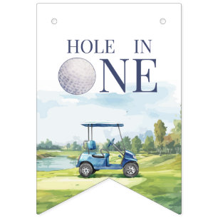 Hole In One Golf 1. Geburtstag  Wimpelkette
