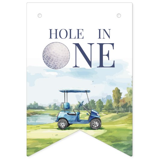 Hole In One Golf 1st Birthday  Wimpelkette (Erste Fahne)