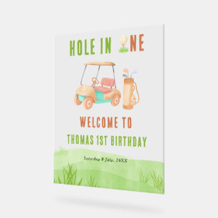 Hole In One Golf Begrüßung Geburtstagsfeier Acrylschild