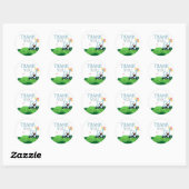Hole In One Golf Birthday Thank You Sticker (Blatt)