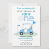 Hole in One Golf Boy 1. Geburtstag Einladung (Vorderseite)