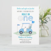 Hole in One Golf Boy 1. Geburtstag Einladung (Stehend Vorderseite)