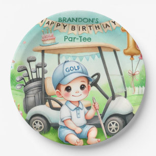 Hole in One Golf Boy 1. Par-tee Geburtstag Pappteller