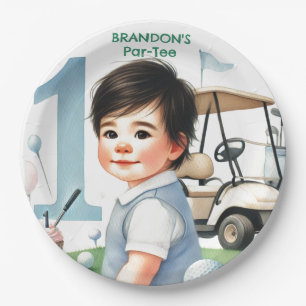 Hole in One Golf Boy 1. Par-tee Geburtstag Pappteller