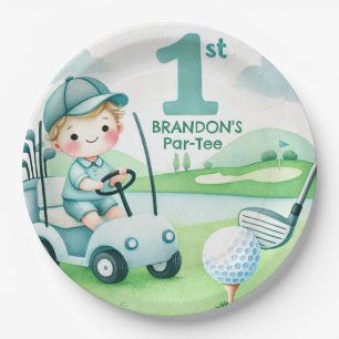 Hole in One Golf Boy 1. Par-tee Geburtstag Pappteller