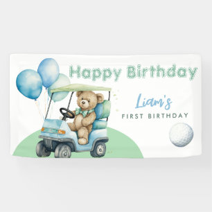 Hole In One Golf Boy Erste Geburtstags-Par-Tee-Fla Banner