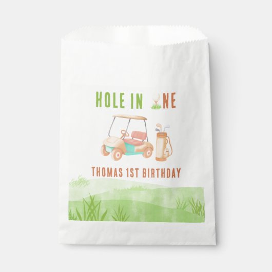 Hole In One Golf First Birthday Party Geschenktütchen (Vorderseite)