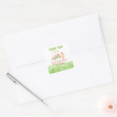 Hole In One Golf First Birthday Thank you Quadratischer Aufkleber (Umschlag)