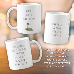 Hole-in-One-Golf-Geschenk für ihn Minimal Andenken Kaffeetasse