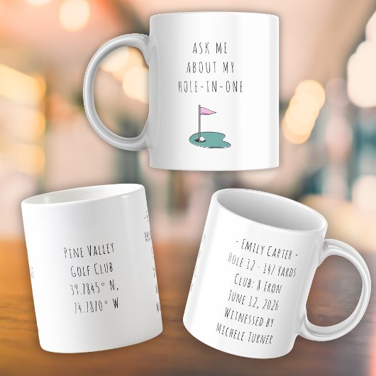 Hole In One Golf Gift for Her Minimal Keepsake Kaffeetasse