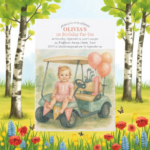 Hole in One Golf Girl 1. Geburtstag Par-Tee Einladung