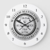 Hole in One Golf Personalized Große Wanduhr (Vorderseite)
