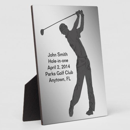 Hole-in-one Golf Swinger Customizable Fotoplatte (Seite)