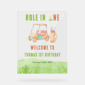 Hole In One Golf Welcome Birthday Party Acrylschild (Vorderseite)