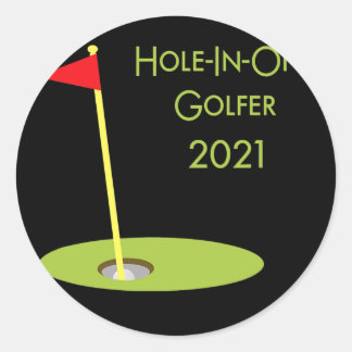 Hole In One Golfer 2021 Golf Hole In One Golfing Runder Aufkleber