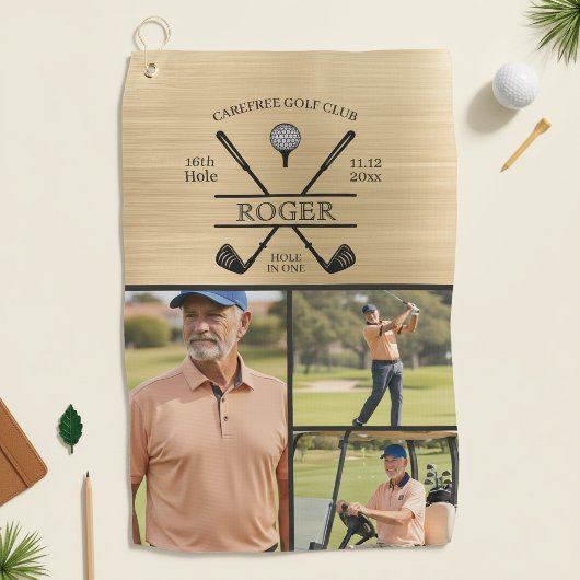 Hole In One Golfer 3 Foto Golfhandtuch