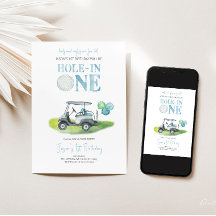 Hole-in-One Mini Golf Boy Einladung zum Geburtstag