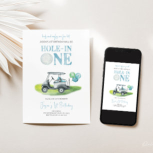Hole-in-One Mini Golf Boy Einladung zum Geburtstag