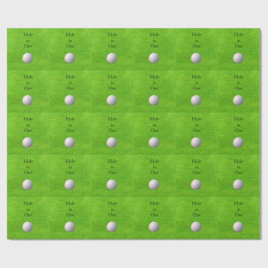 "Hole in One" mit "Golf Ball on Grüntöne Award"  Geschenkpapier (Flach)