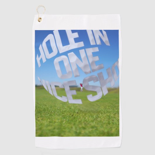 Hole In One Nice Shot Golf Towel Golfhandtuch (Vorderseite)