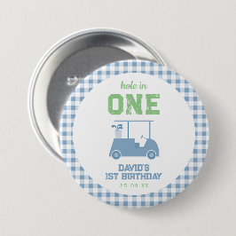 Hole in One Par Tee Boy 1st Birthday Button