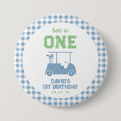 Hole in One Par Tee Boy 1st Birthday Button (Vorderseite)