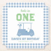Hole in One Par Tee Boy 1st Birthday Untersetzer (Vorderseite)
