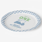 Hole in One Par Tee Boy Birthday Pappteller (Schrägansicht)