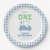 Hole in One Par Tee Boy Birthday Pappteller (Vorderseite)