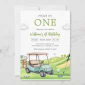 Hole In One Par-tee Golf Boy 1st Birthday Invitati Einladung (Vorderseite)