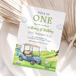 Hole In One Par-tee Golf Boy 1st Birthday Invitati Einladung