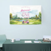 Hole In One Pink Golf 1st Birthday  Banner (Messeveranstaltung)
