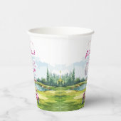 Hole In One Pink Golf 1st Birthday  Pappbecher (Rechts)