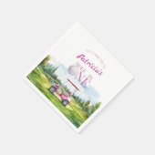 Hole In One Pink Golf 1st Birthday  Serviette (Ecke)