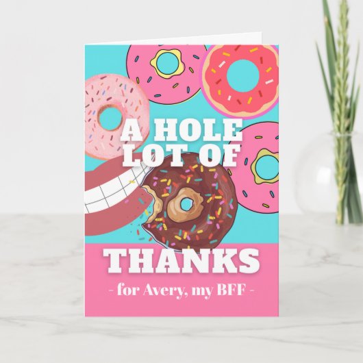 Hole Lot vielen Dank an Best Friend Donuts Design Karte (Vorderseite)