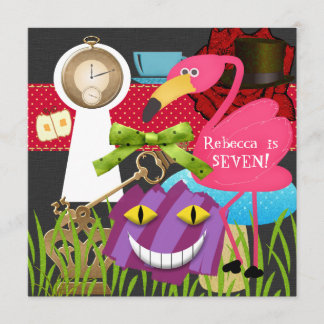 Hole Wonderland Birthday Invite Einladung