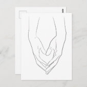 Holen der Hände Herz Minimal Linie Niedlich Einfac Postkarte (Vorne/Hinten)