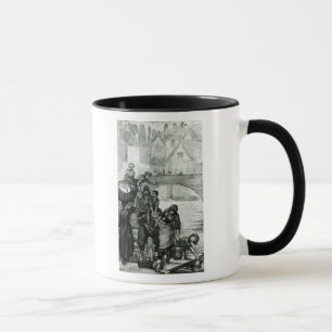 Holen des Wassers vom Fluss Tasse