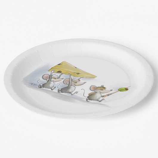 Holen in den Käse-(mit Oliven) Pappteller (Schrägansicht)