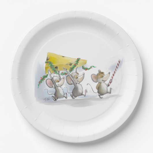 Holen in den Weihnachtskäse-Pappteller Pappteller (Vorderseite)